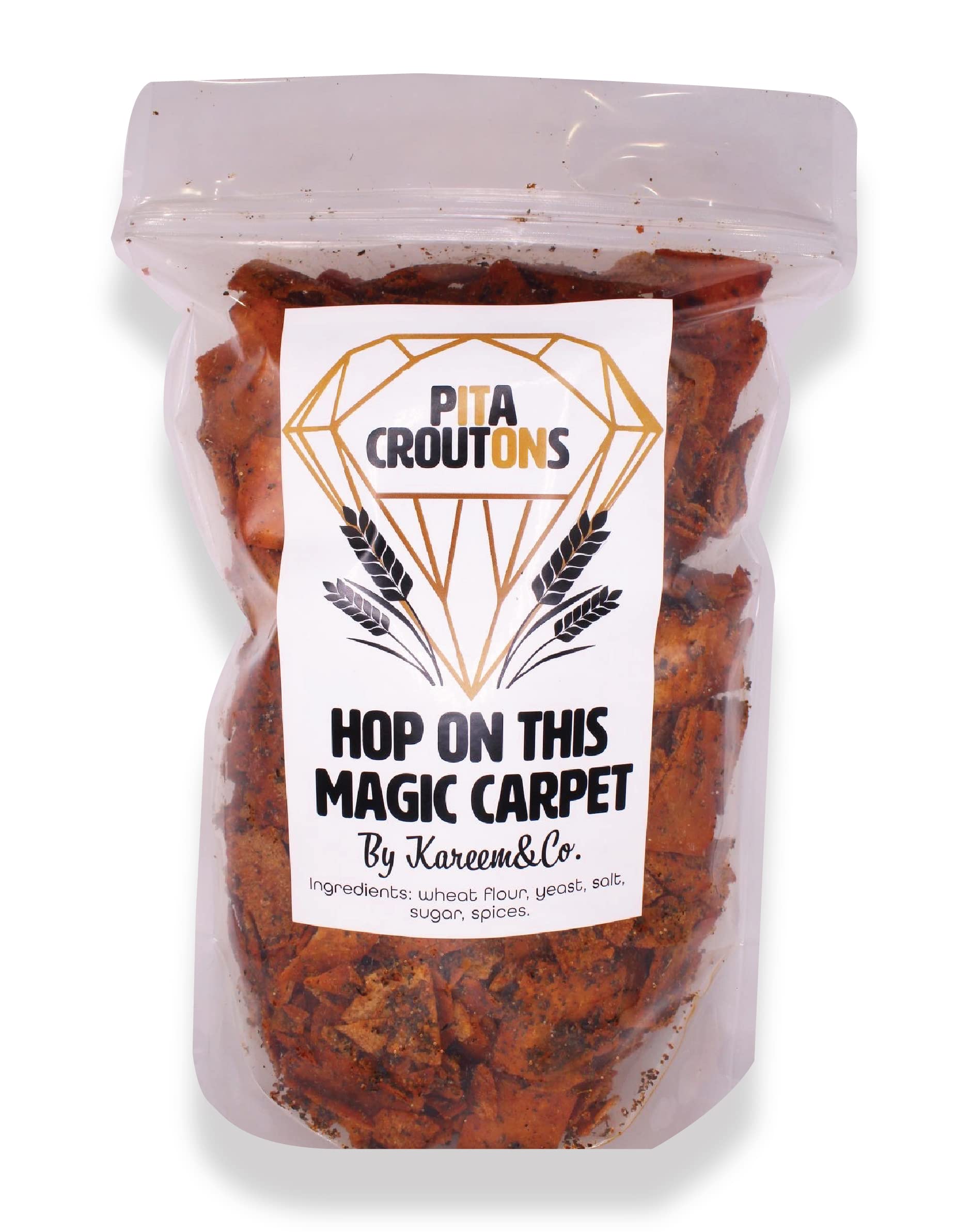 Pita Crisps Garlic & Herb - By Kareem's Restaurant - Family Pack