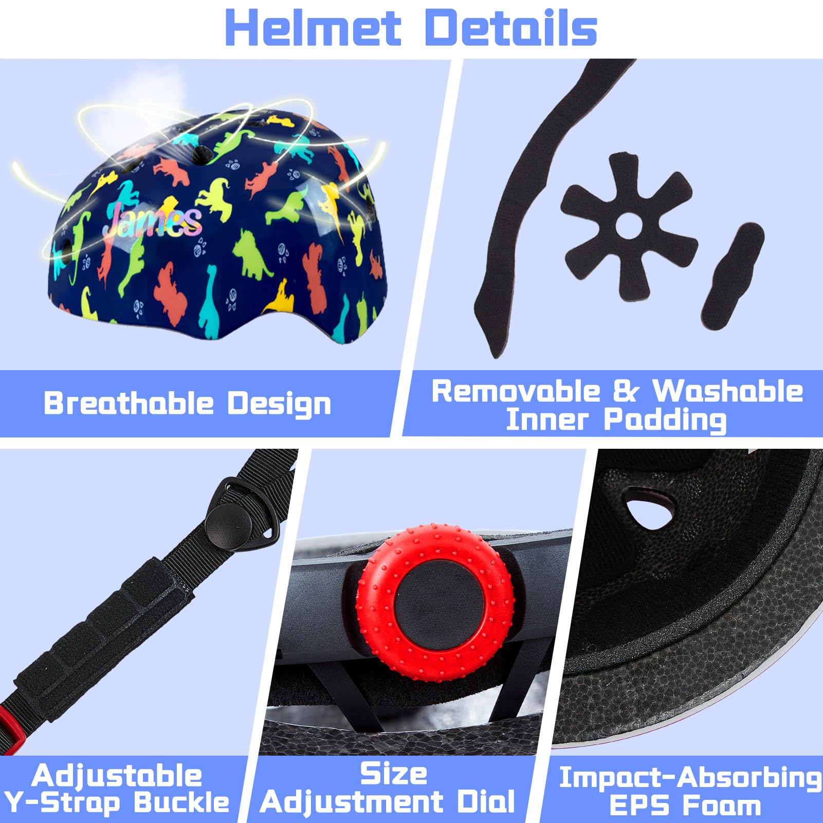 Casque Velo Enfant Licorne Protection Trotinette Genouillères Coudières Réglables Roller Scooter Skateboard 3-8 Ans