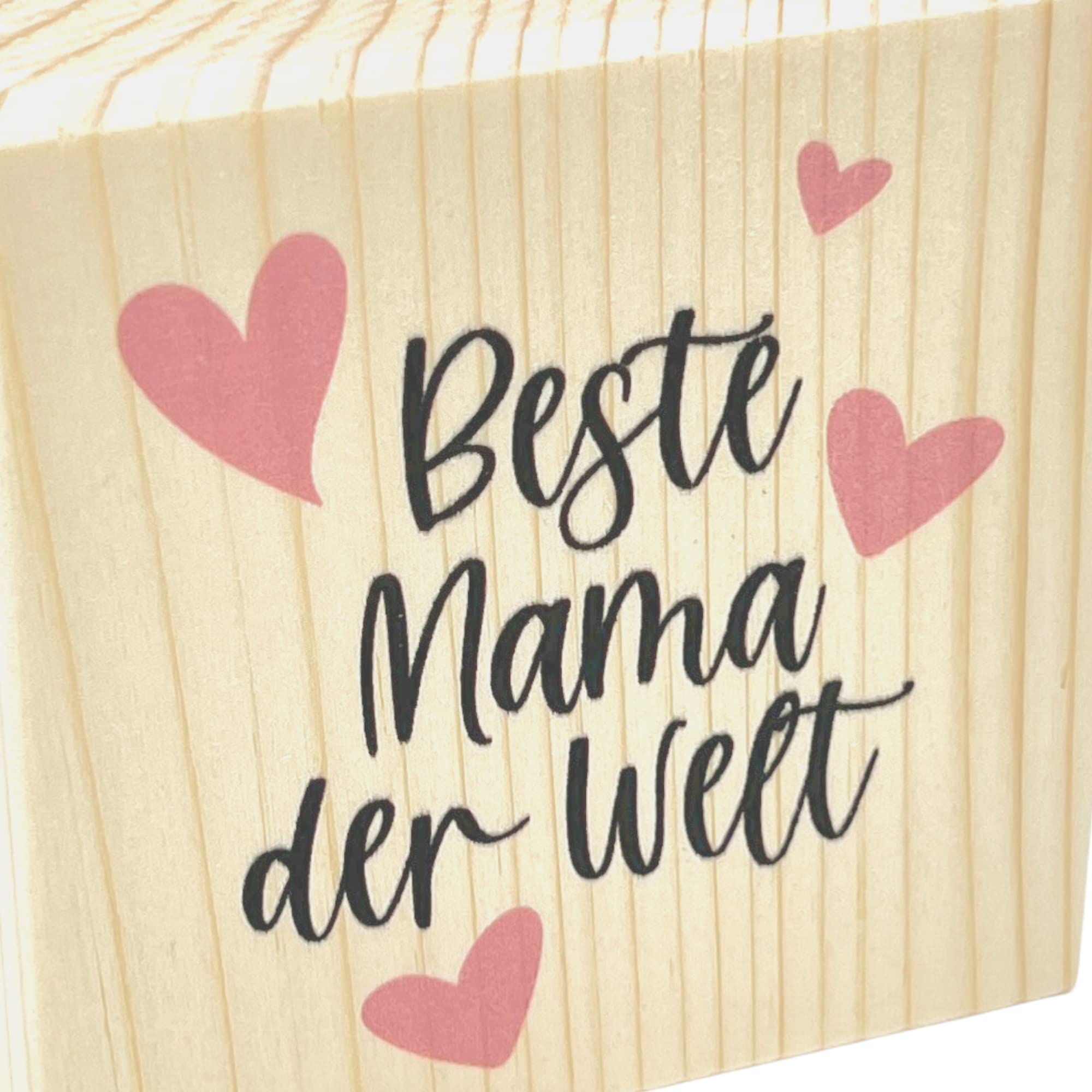KATINGA Teelichthalter 'Beste Mama Der Welt' - Holz Würfel Mit Digitaldruck
