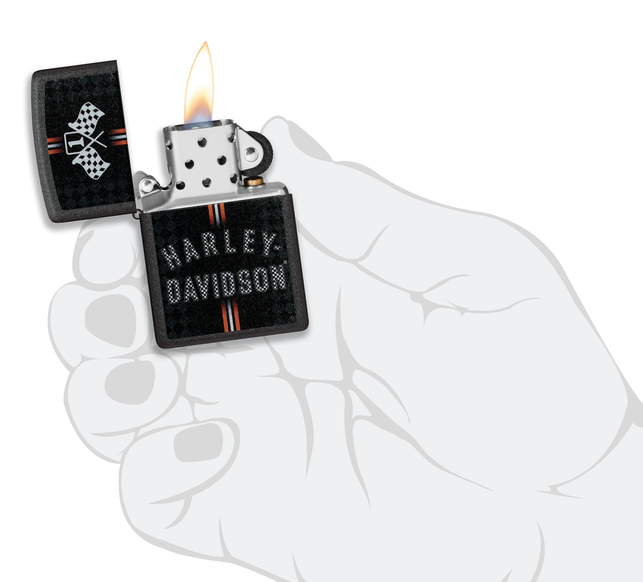 Amazon.co.jp: Zippo ハーレーダビッドソン チェックフラッグデザイン 