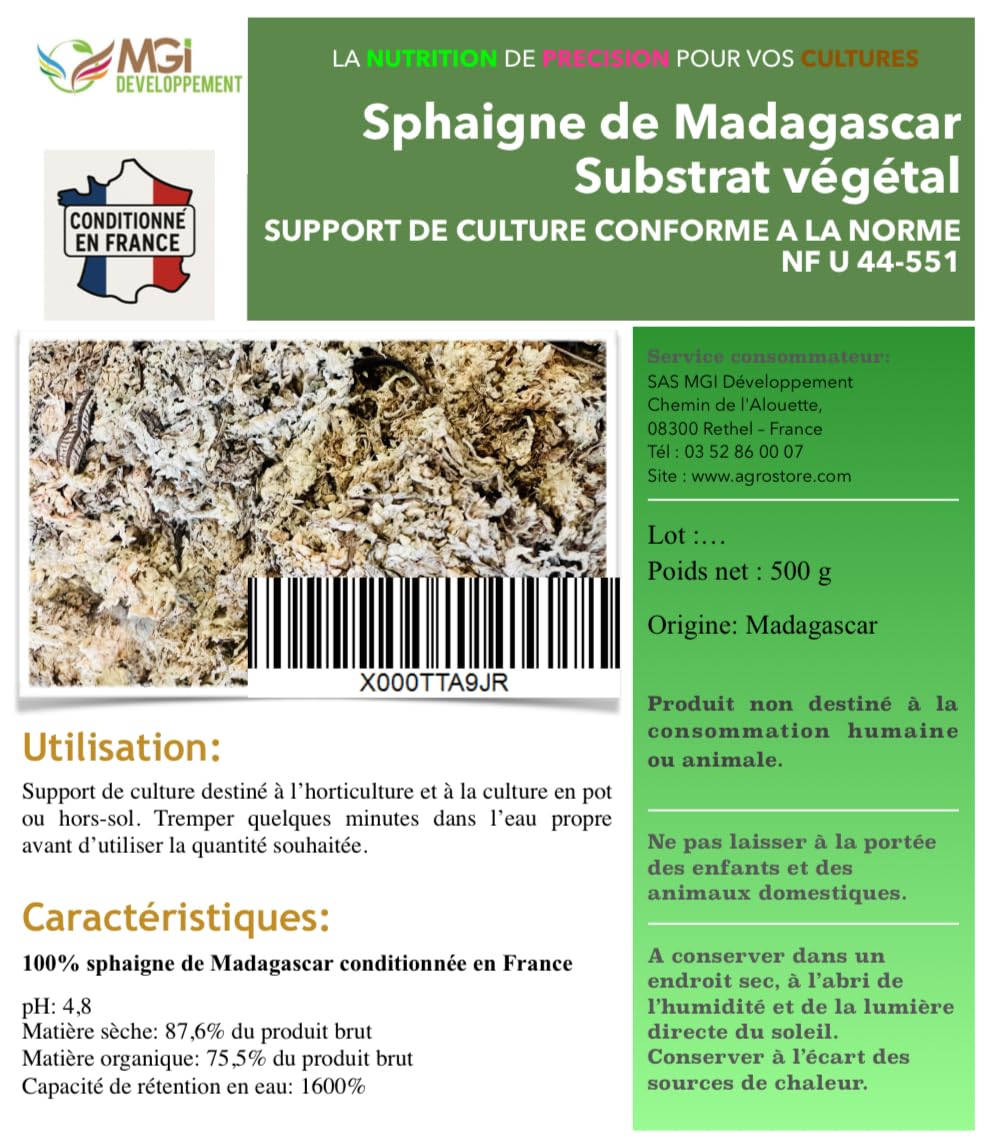 Madagaskar Sphagnum Moss – podłoże do roślin hydroponicznych – 5 litrów