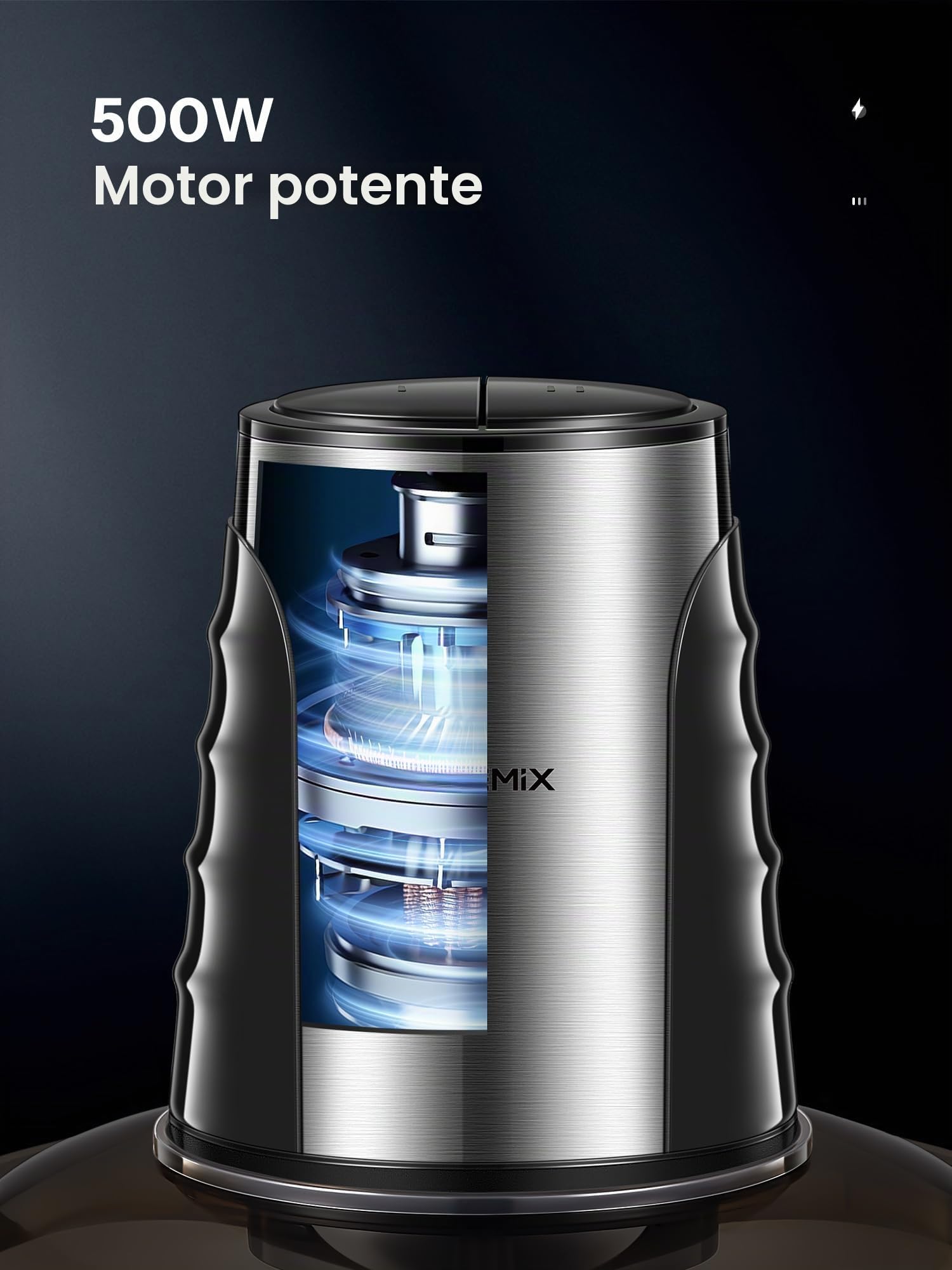 Picadora Eléctrica de Alimetos con 2 Grandes Recipientes (3L+3L), Mini Picadora Eléctrica, 2 Velocidades, 1 Cuchilla de Doble Nivel, Picadora de Carne con Motor de Cobre de 500W