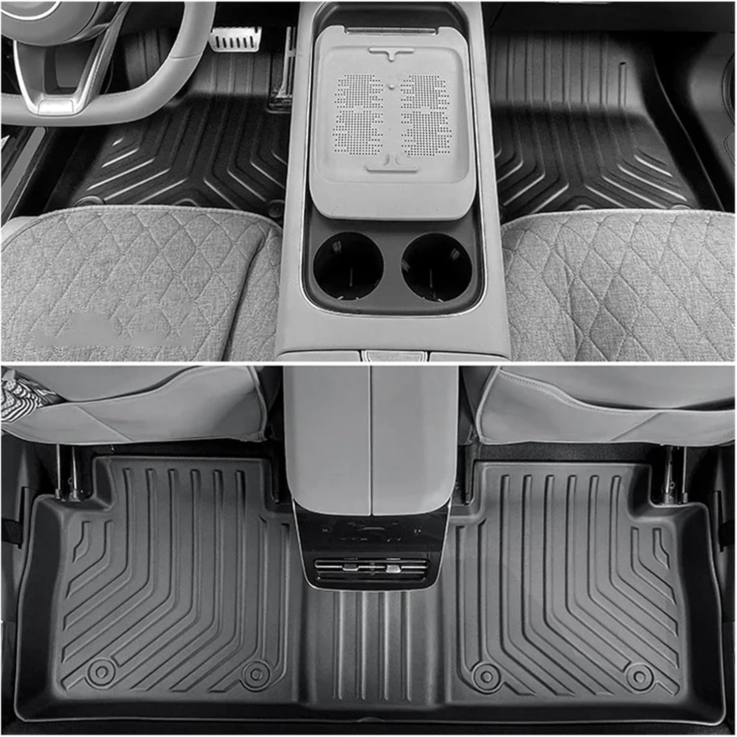 Compatible with VOYAH 2025 2024 Car Floor Mats Trunk Mats, Waterproof Non-Slip All Weather Cargo Liners Backrest Mats LHD Car Carpet(6PCS Set)