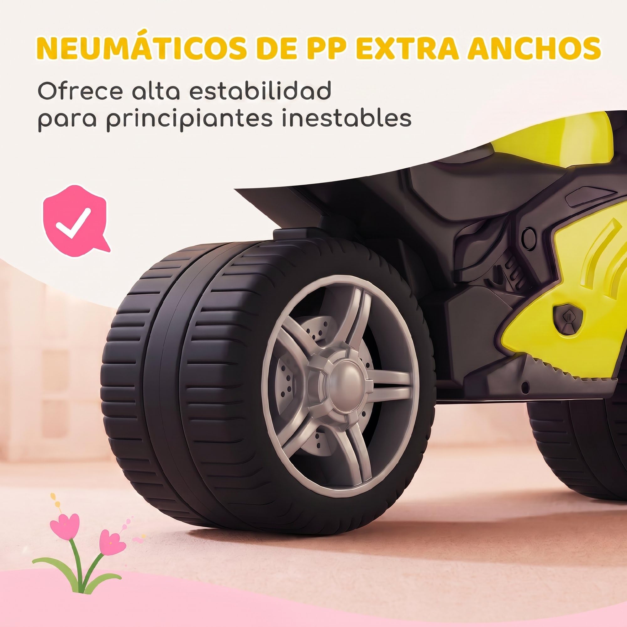 AIYAPLAY Bicicleta sin Pedales con Música y Ruedas Extra Anchas