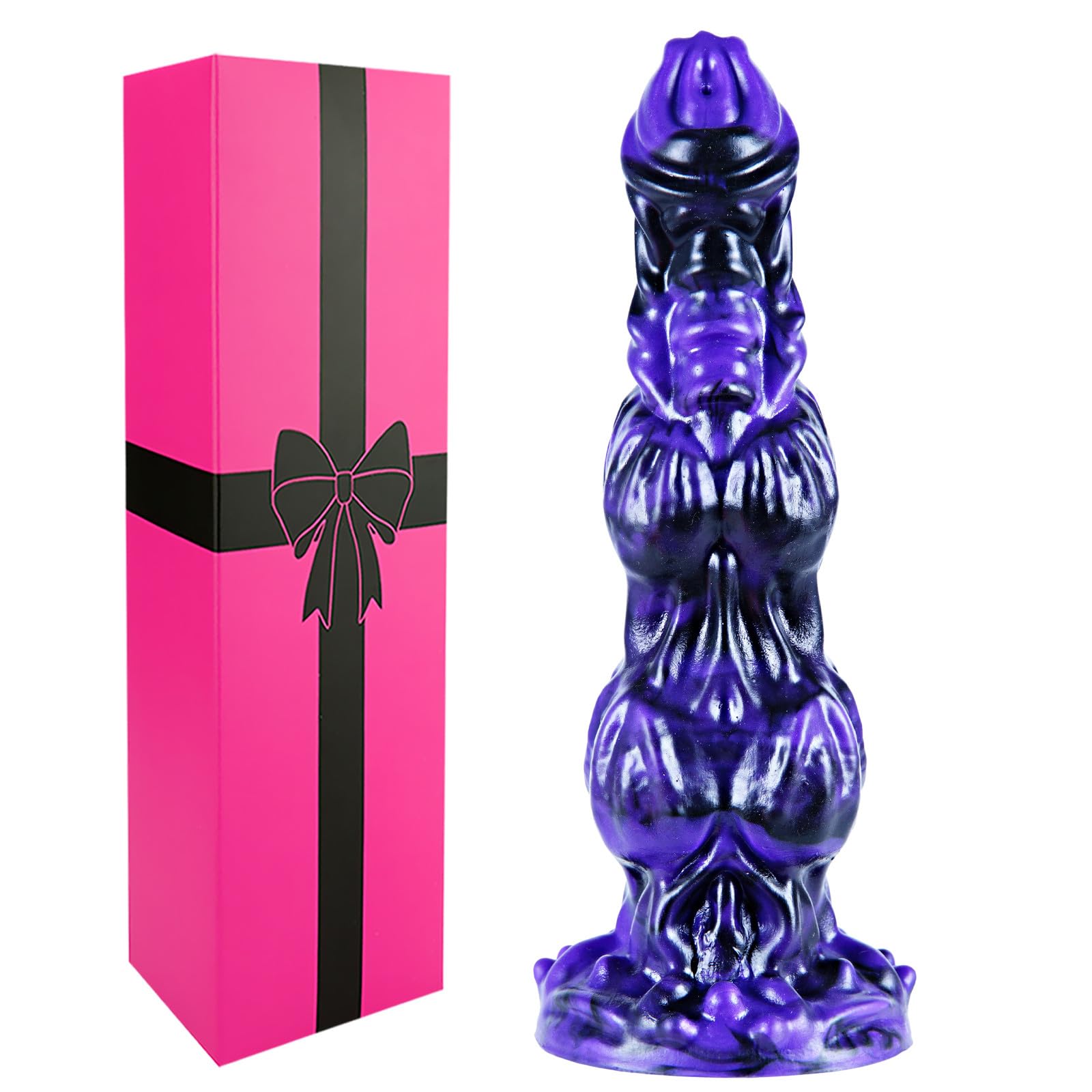 Consolador de doble nudo de monstruo realista, consolador de perro de fantasía de 23,5 cm con ventosa, consolador de dragón, consolador de nudo grueso, consolador de silicona grande anal con punto G
