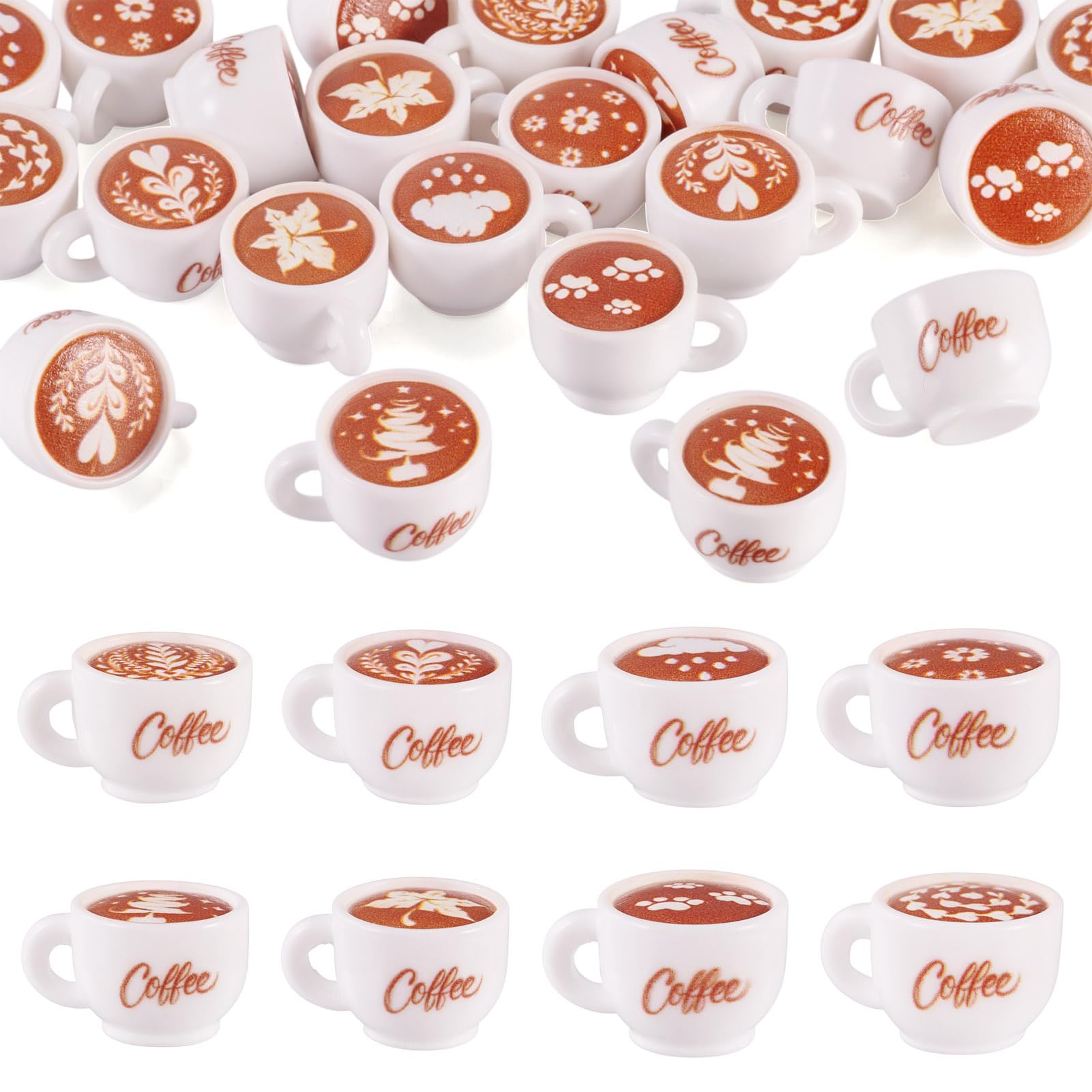 Mini tasses à café miniatures en résine pour maison de poupée 24 pièces
