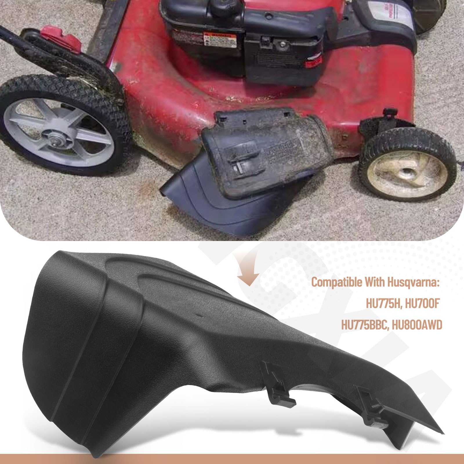 532426129 Deflector y 532420019 - Juego de puerta de mantillo con anexos compatibles con cortacésped Craftsman y Husqvarna de 22 pulgadas, sustituye a 419942X418 419942X428 583405601