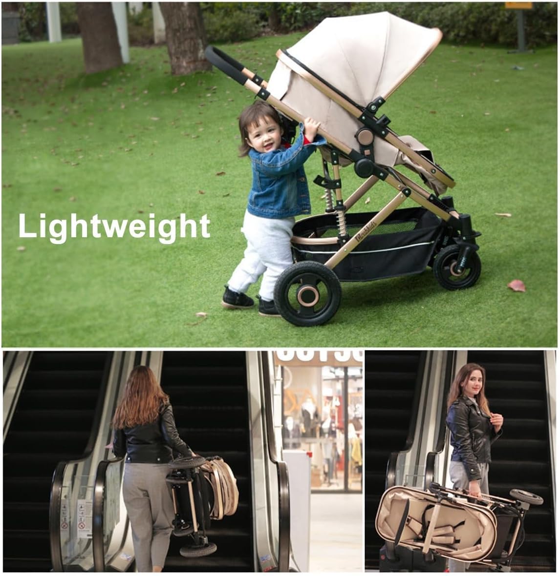 EYPKPL Poussette Double Poussette Double Pliable Confortable avec landaus à auvent et Panier de Rangement Poussette jumelle légère pour bébé