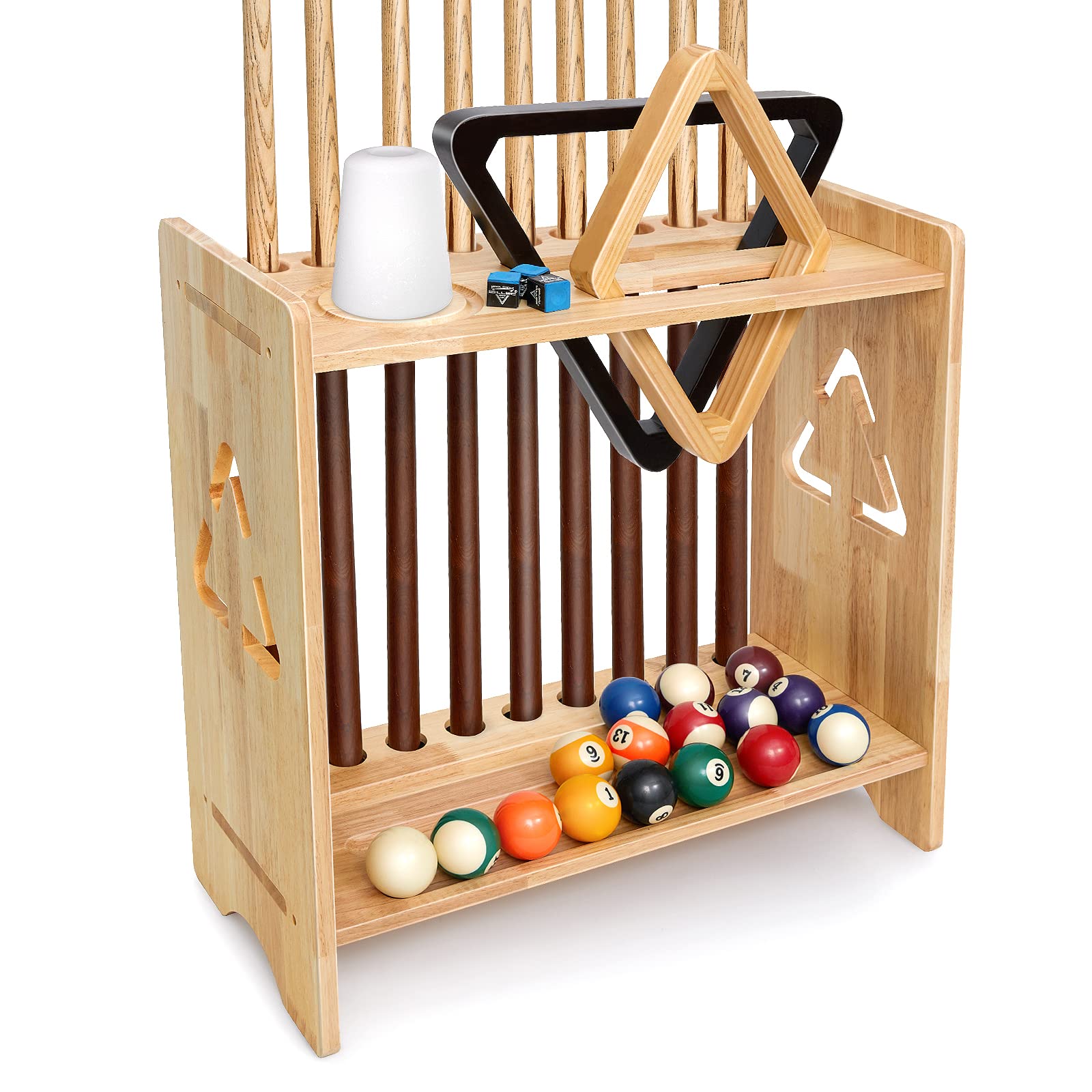 Buy Pool Stick Holder Floor Stand, Billiards Pool Cue Rack Solid Wooden