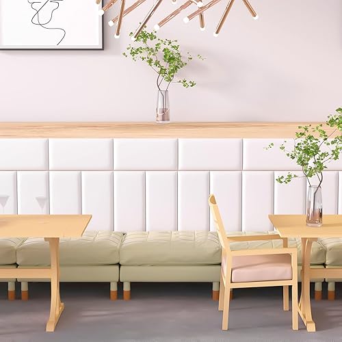 Miniatura 4 de Paneles de pared tapizados para cabecero de color negro, paquete de 4 paneles de 7.8 x 15.7 pulgadas, panel de pared 3D anticolisión, panel de pared