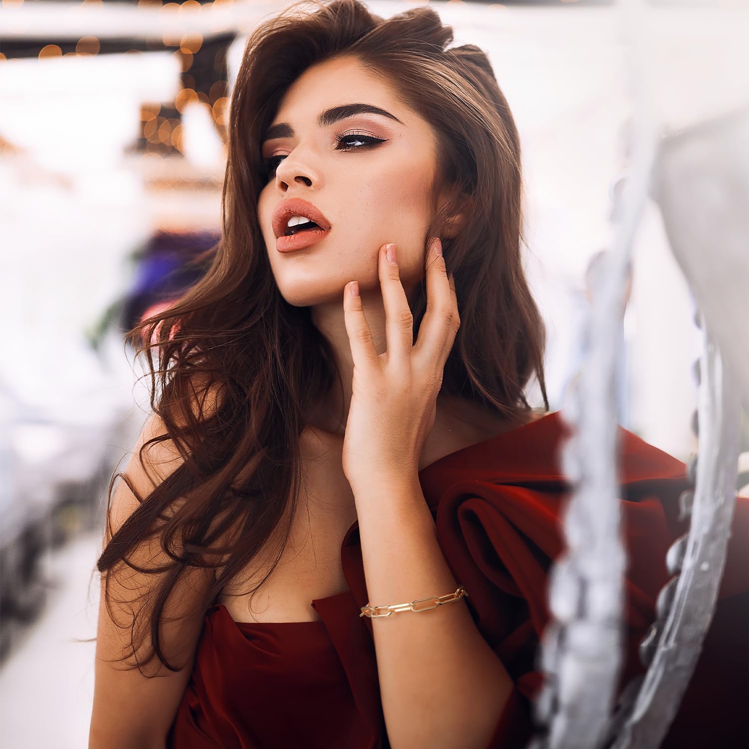 Gold Bracelets for Women Men Bracelet Robust Paperclip Gold Chain Bracelet Layer with Other Jewelry Presents for Women & Men 6.5/7/7.5/8/9in - Image 5