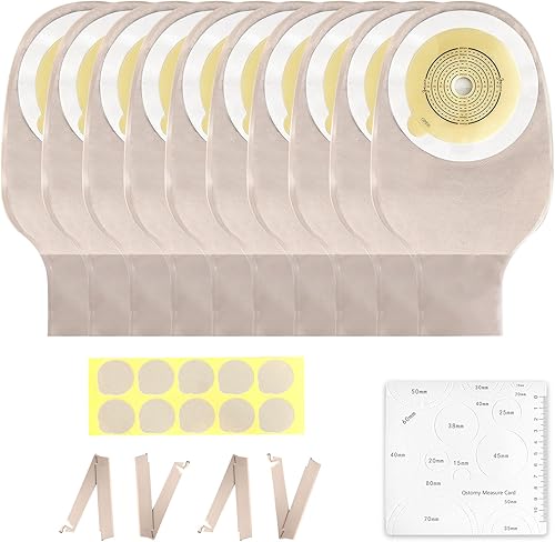 Bolsas de colostomía, suministros de ostomía, bolsas drenables de una pieza para el cuidado del estoma de ileostomía, 0.787 in-2.362 in cortadas