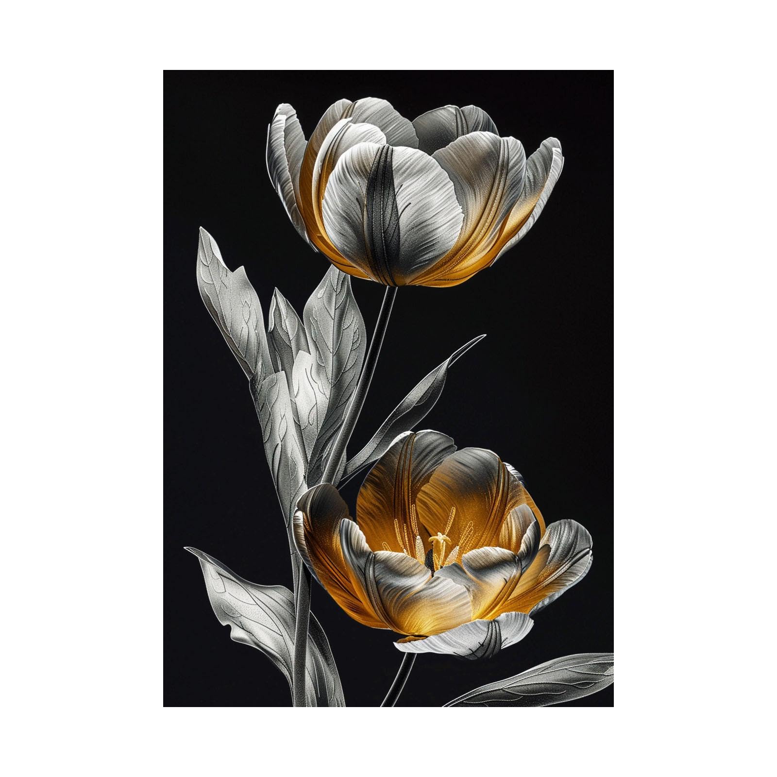 Impression d’art mural plantes WODJEM tableau moderne pour mur vide - 7