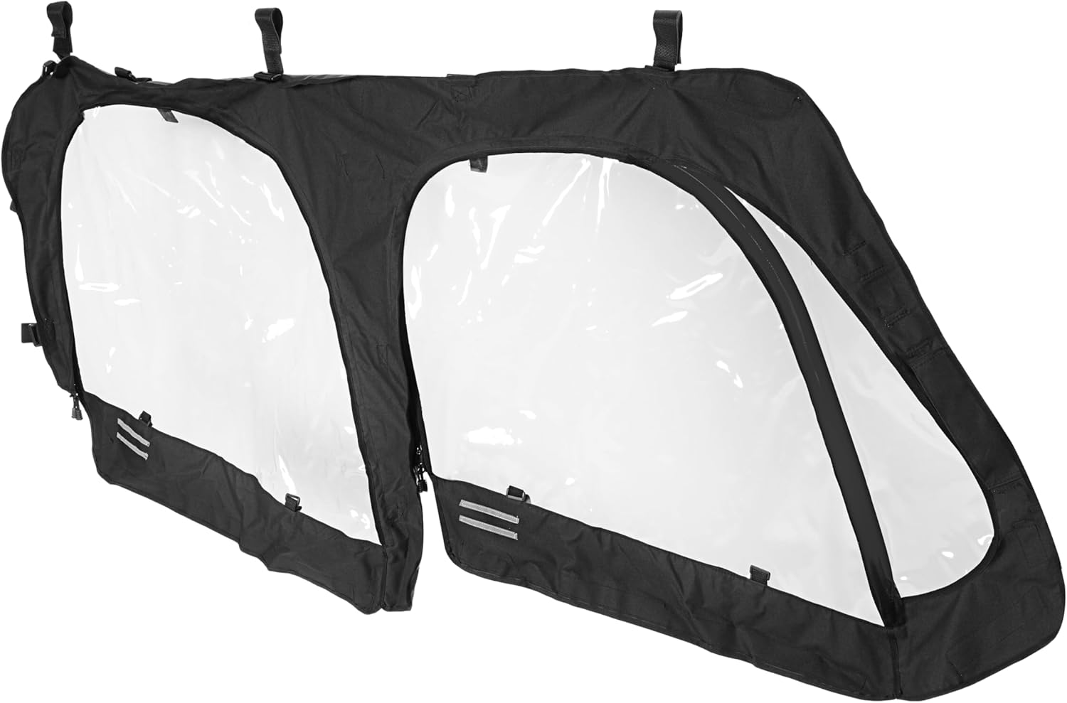 Soft Door Compatible with 2023-2025 Honda Pioneer 1000-6 W/ Opening for Side Mirrors Upper Plastic Soft UTV Cab Enclosure Black Clear