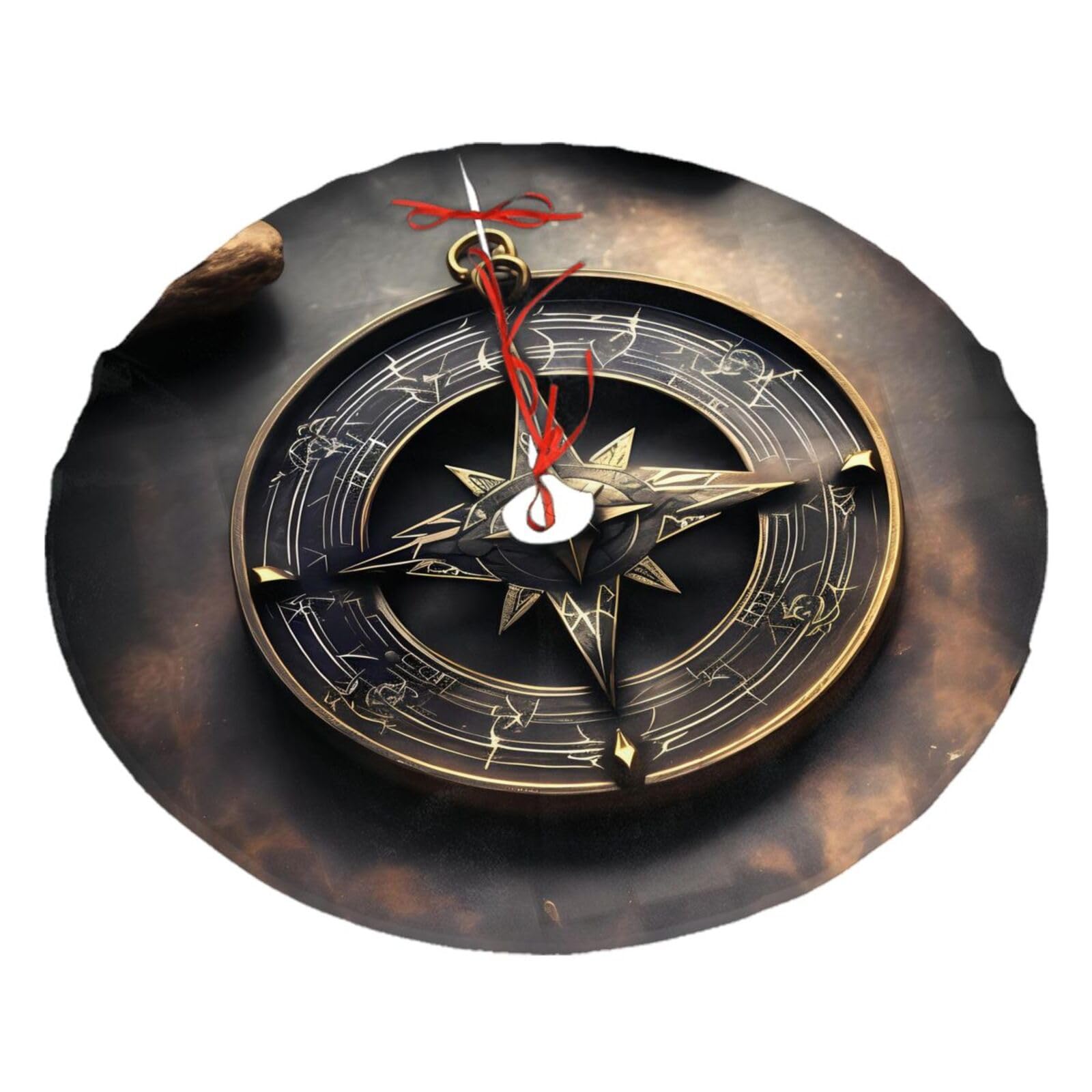Magical Design Norse Runes Compass Printed Christmas Tree Skirt Christmas Plush Tree Skirt 48 inches (About 112.2 cm) Christmas