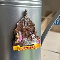 Vista 4 de A-ONE Frauenkirche Nürnberg Alemania 3D World - Imán para nevera, 1 unidad+escudo de München Munich bordado parche militar 1 unidad, imán de nevera