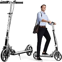 GRENYX Kick Scooter for Kids 8-12, Teens & Adults - Foldable Lightweight with 8" Wheels, Dual Brakes, Adjustable Height, 240lbs Capacity