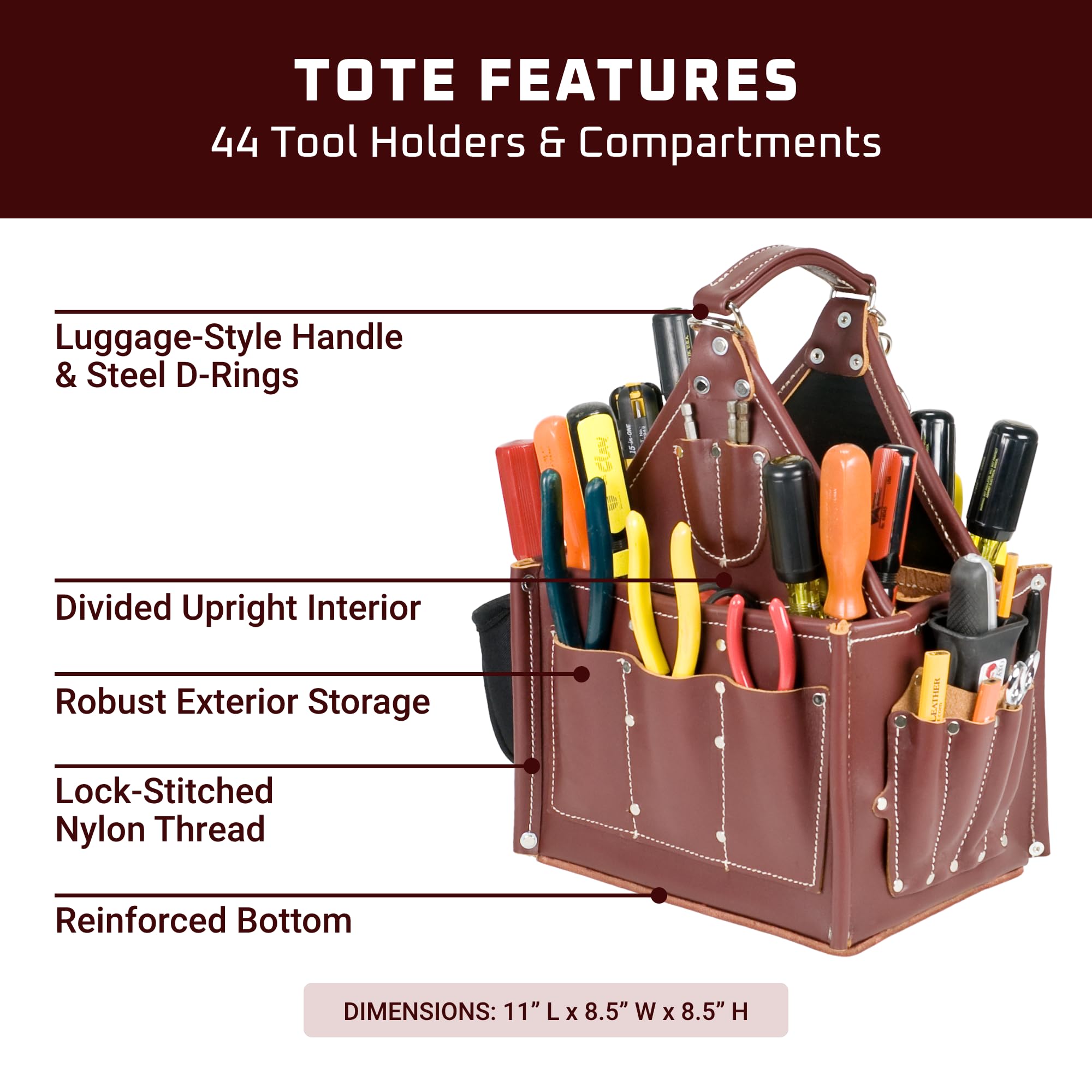 Occidental Leather Stronghold Journeyman's Tote - 16 Screwdriver