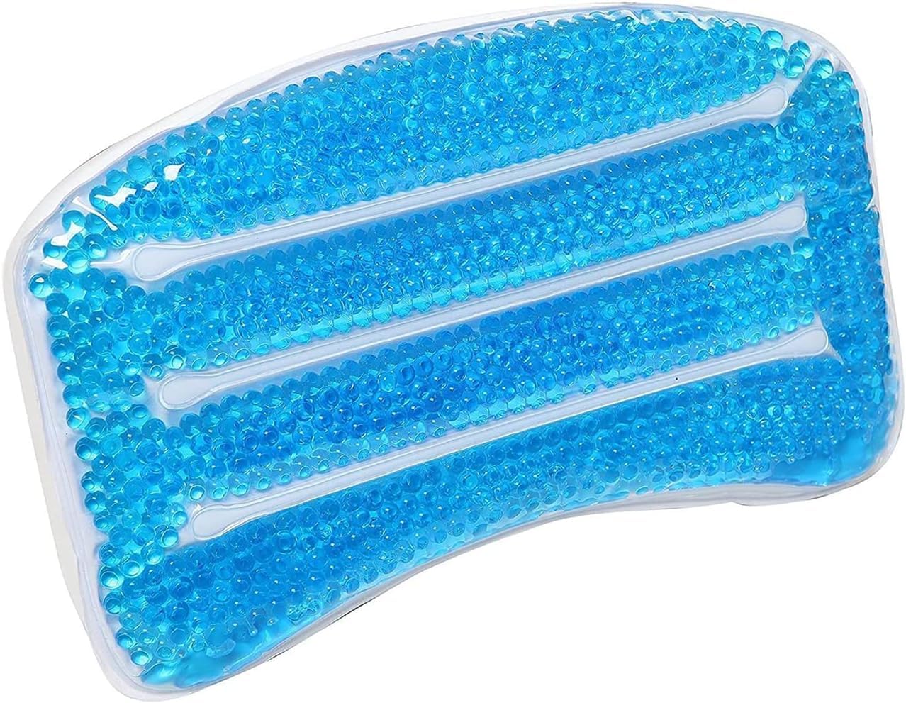 Vivaas White And Blue Soothing Gel Bathtub Pillow Great For Relaxation, Head & Neck Support Perfect Bath Pillow For Bathtub, Hot Tub & Home Spa Fits Easily In Any Size Of Tubs And Jacuzzi