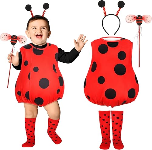 Liitrsh Disfraz de mariquita para bebé, disfraz de animal para carnaval, Mardi Gras, Día Mundial del Libro de Halloween