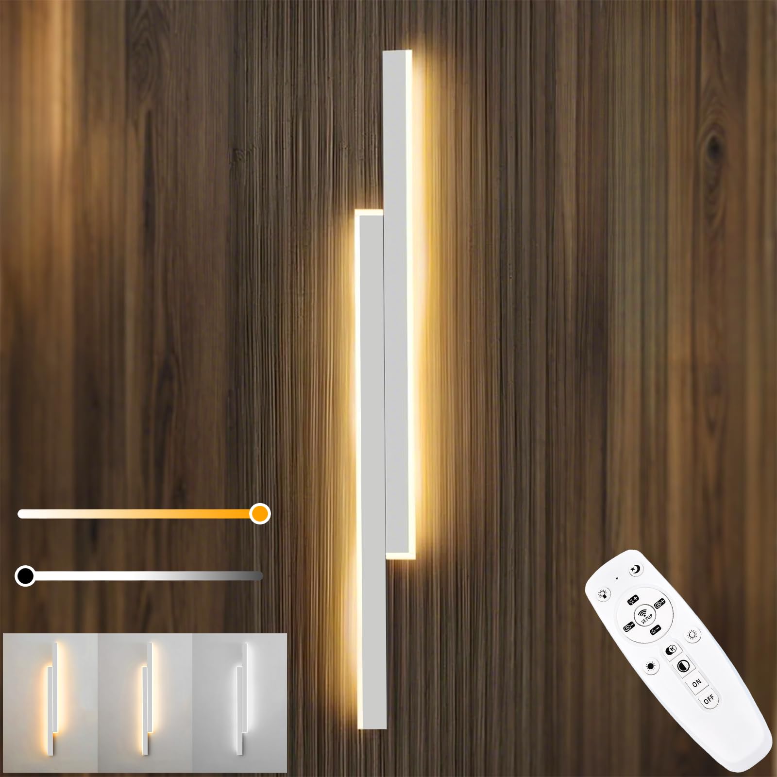 Applique Murale LED Intérieure 120CM/30W/3500LM avec Télécommande