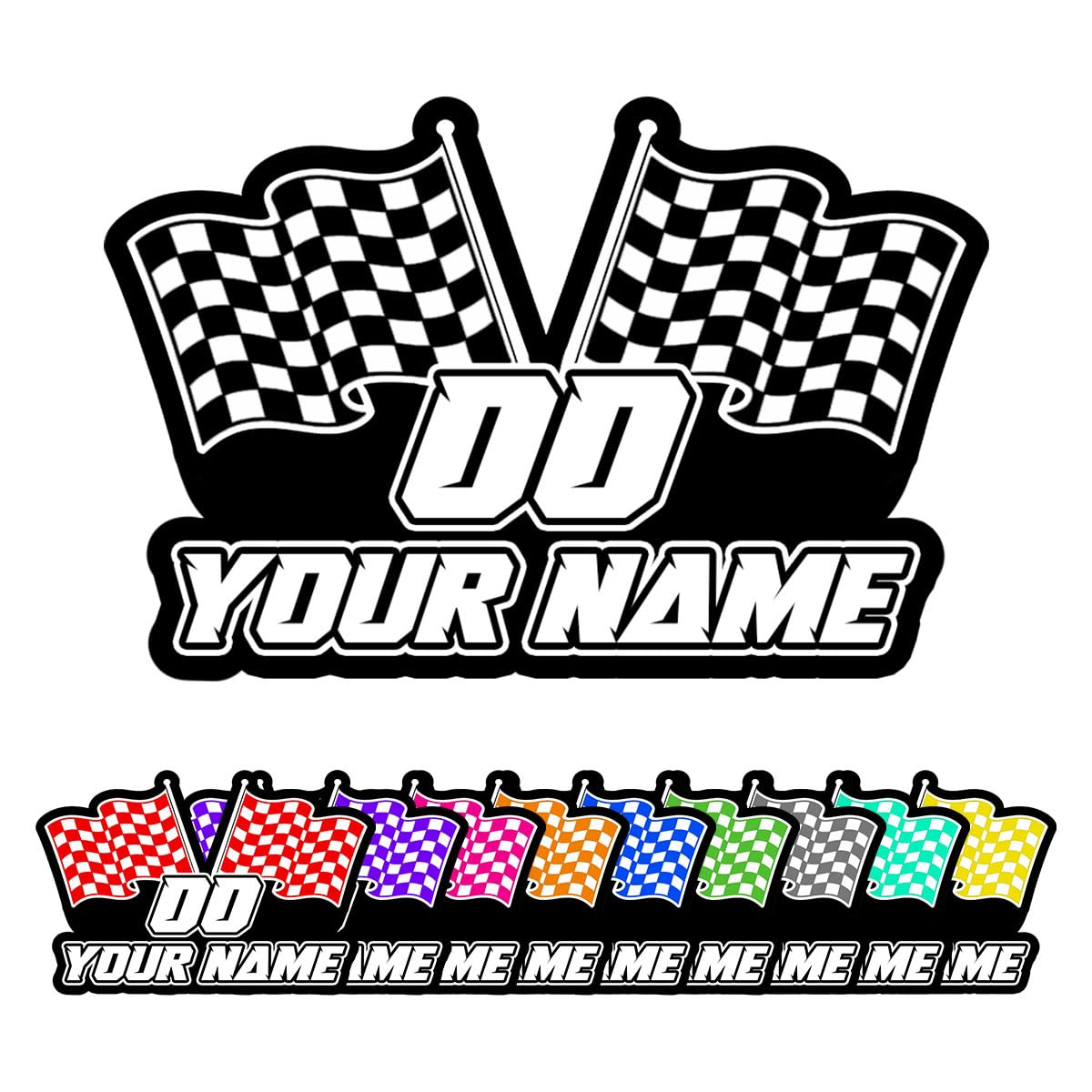 Custom Racing Number Stickers, Race Decal Dirt Bike Motocross Motorbike Die-Cut Waterproof Vinyl Sticker, Sticker for Racing Vehicle Cars, Stickers