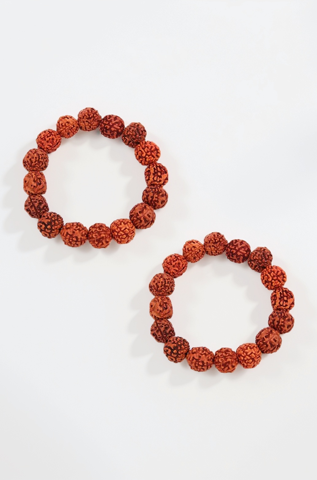 Petrichor Unisex Rudraksha Bracelets 5 Mukhi Bead Daily Fashion Wear (Brown) - Pack of 2