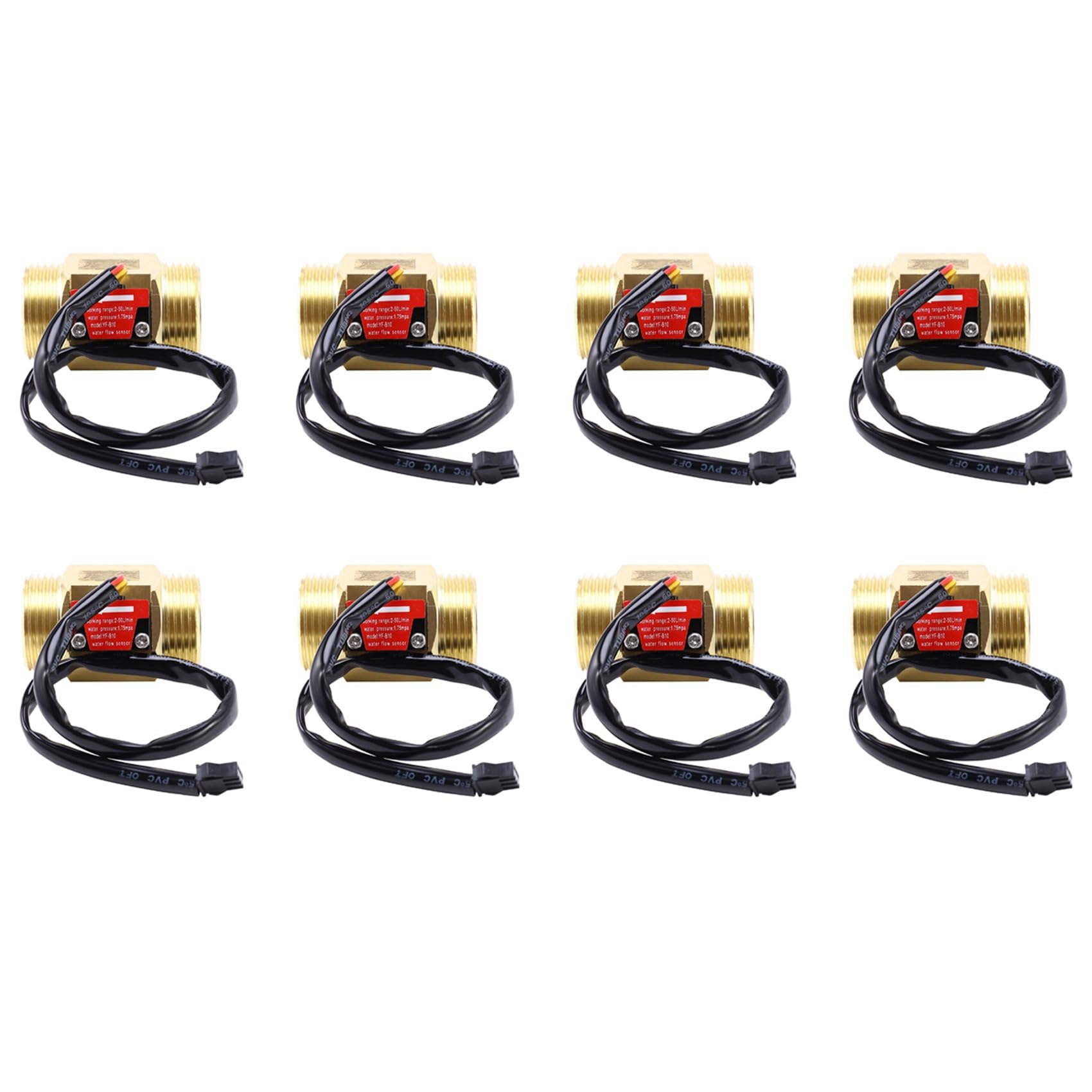 Jnchdghwa Brass 8X B10 Dn25 1Inch Water Hall Effect Turbine Sensor Meter Turbine Flowmeter 2-50L/Min（Brass）