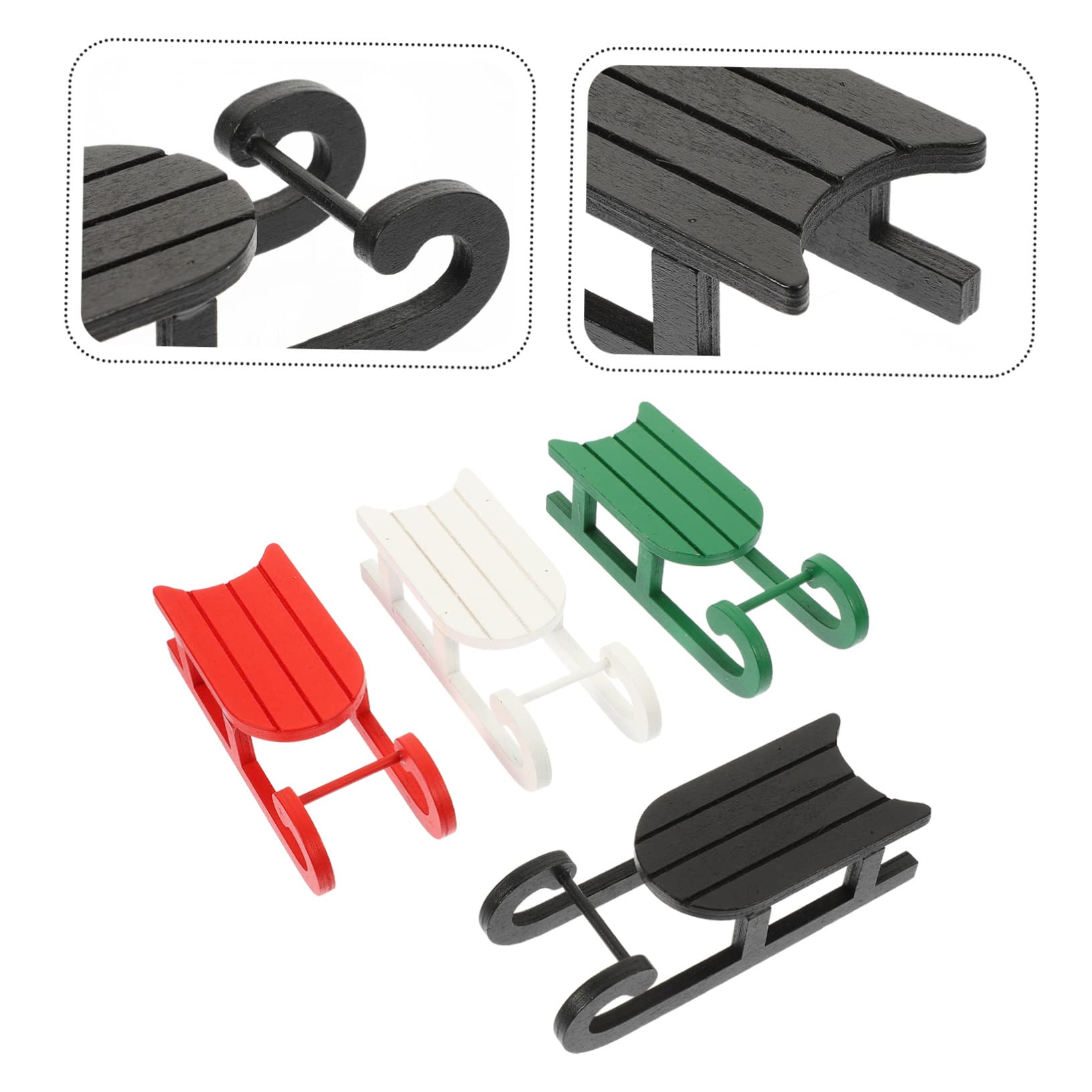 Cabilock 5 Juegos Colgante De Trineo De Madera Decoração Christmas Decor De Nieve Adorno De Mesa De Navidad Mini Trineo Adorno De Trineo De Madera Trineo De Escritorio 4 Uds * 5