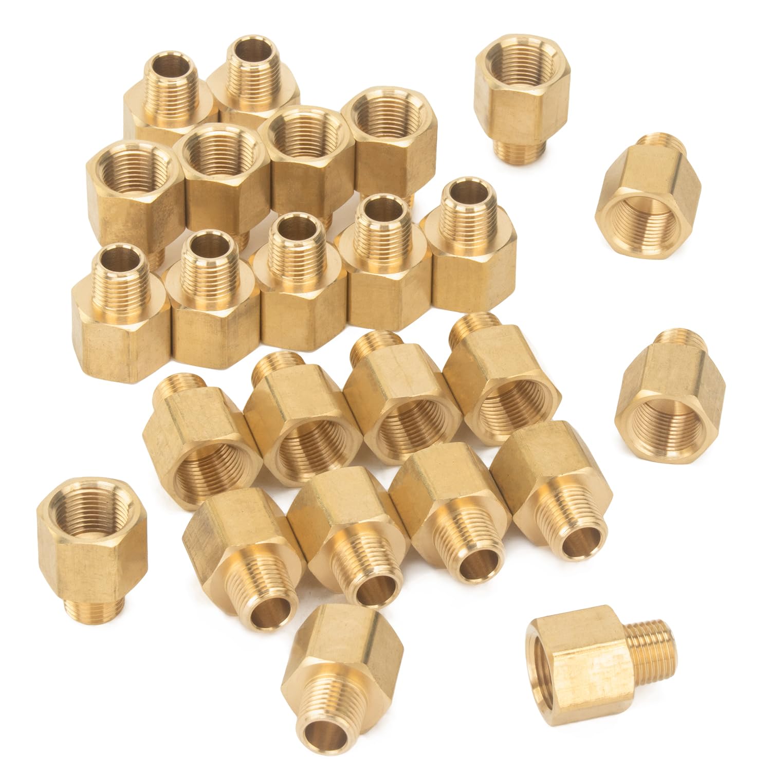 Adaptateur BSPT 3/8 mâle vers BSPP 1/4 femelle en laiton LTWFITTING de haute précision x25