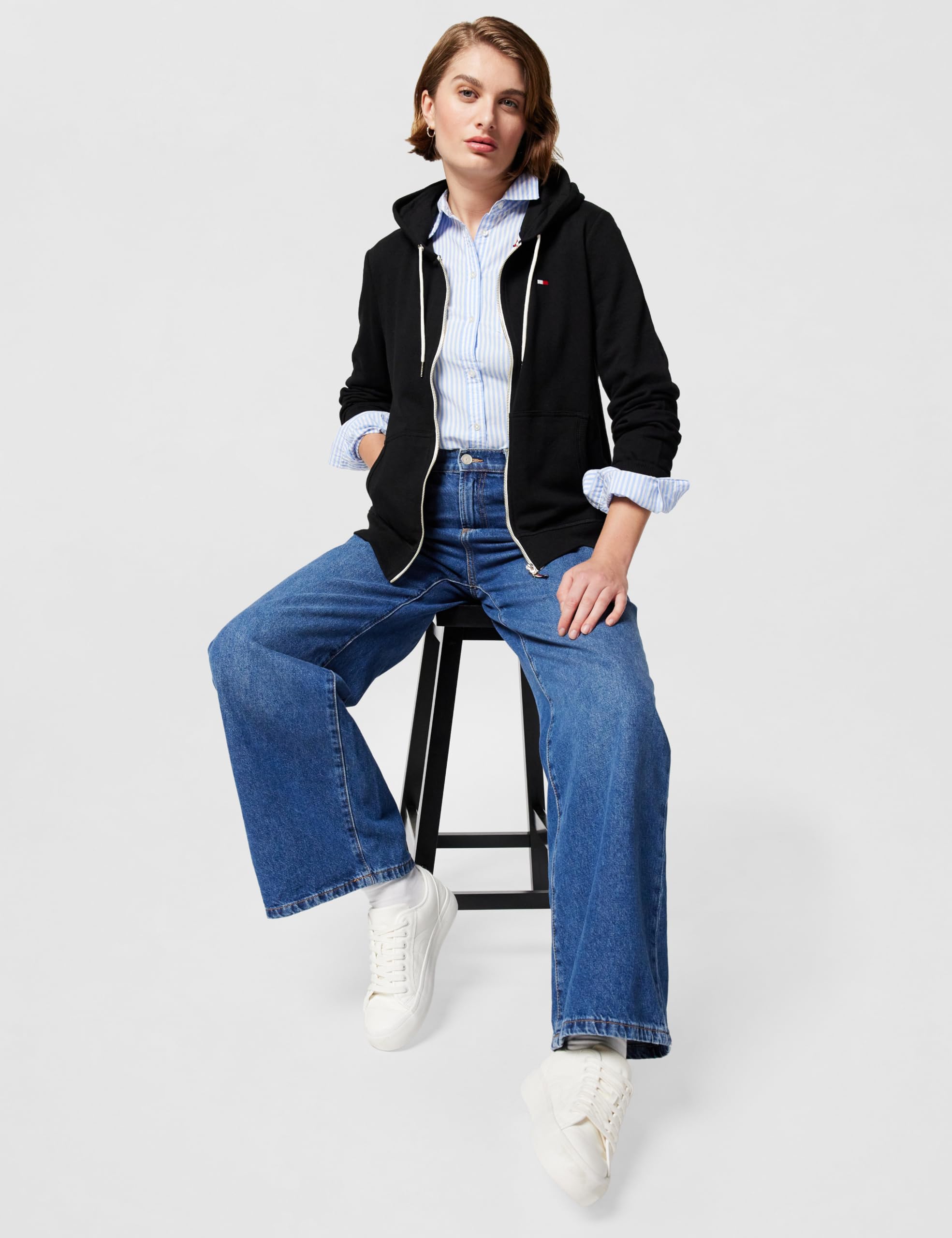 Tommy Hilfiger Tommy Hilfiger Sudadera con Capucha para Mujer Sudadera Tipo túnica con Capucha Mujer