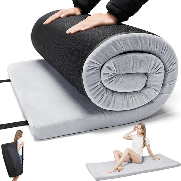 TokSay Foam Camping Mattress - Portable Roll Up Sleeping Pad for Car, Tent, Cot & Floor - Waterproof, Comfortable & Compact with Travel Bag