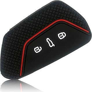 FoilsAndMore Hülle kompatibel mit VW Golf 8 Autoschlüssel 3-Tasten Skoda Seat - Silikon Schutzhülle Cover Schlüsselhülle i...