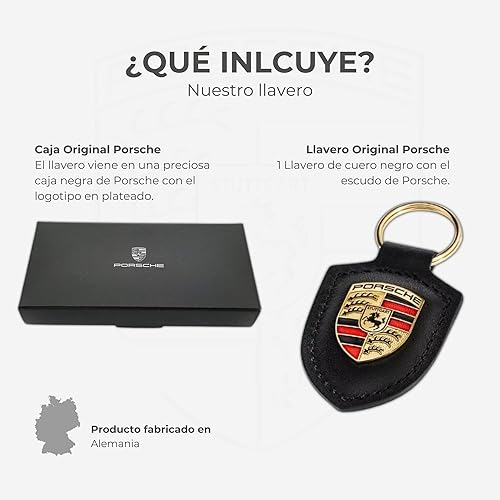 Porte-clés armoiries Porsche (original) en noir - 4