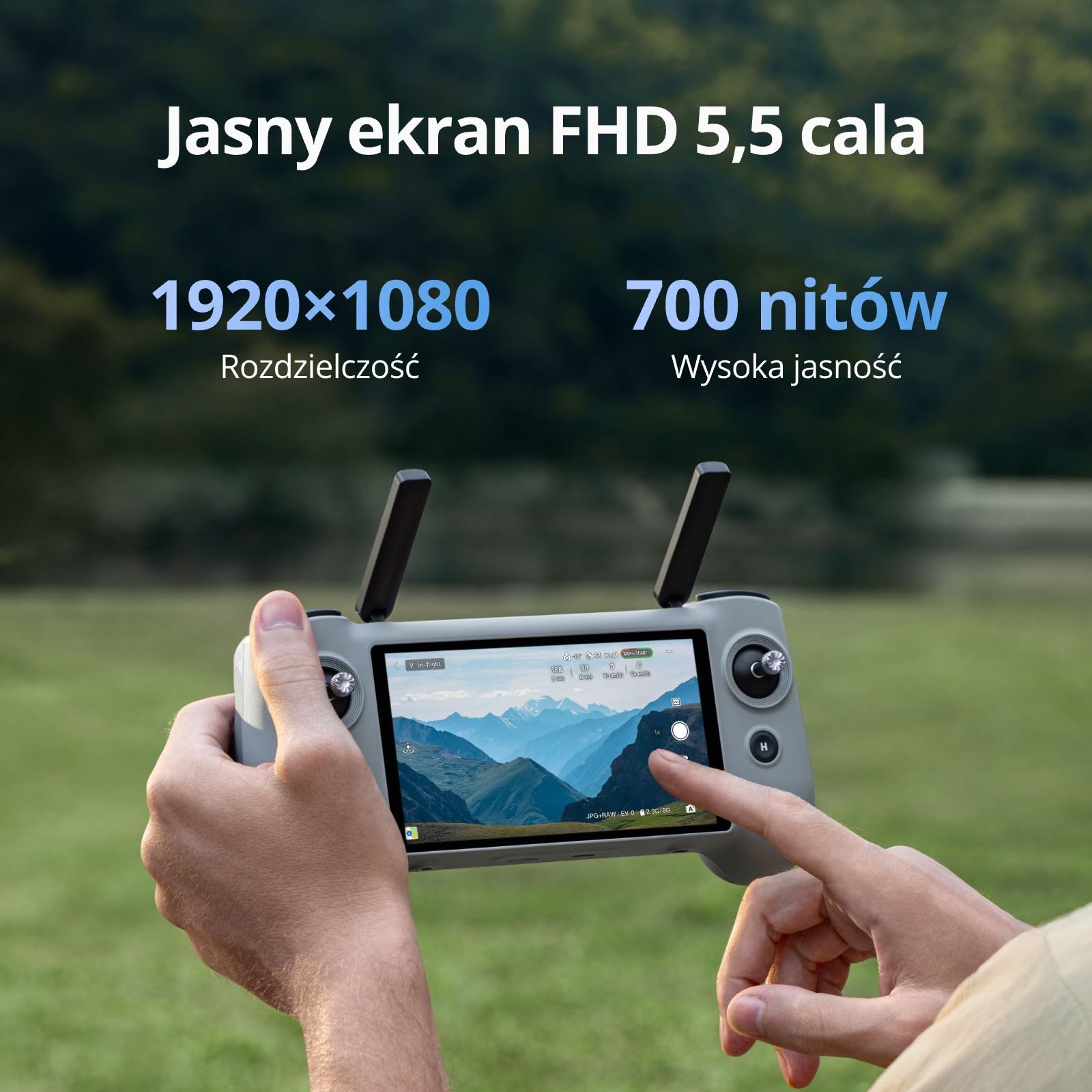 Potensic PTD 1 kontroler z ekranem Full-HD 5,5" 1080P, transmisja 10 km, akumulator 6400 mAh, pamięć 32 GB, kompatybilny z dronem ATOM 2