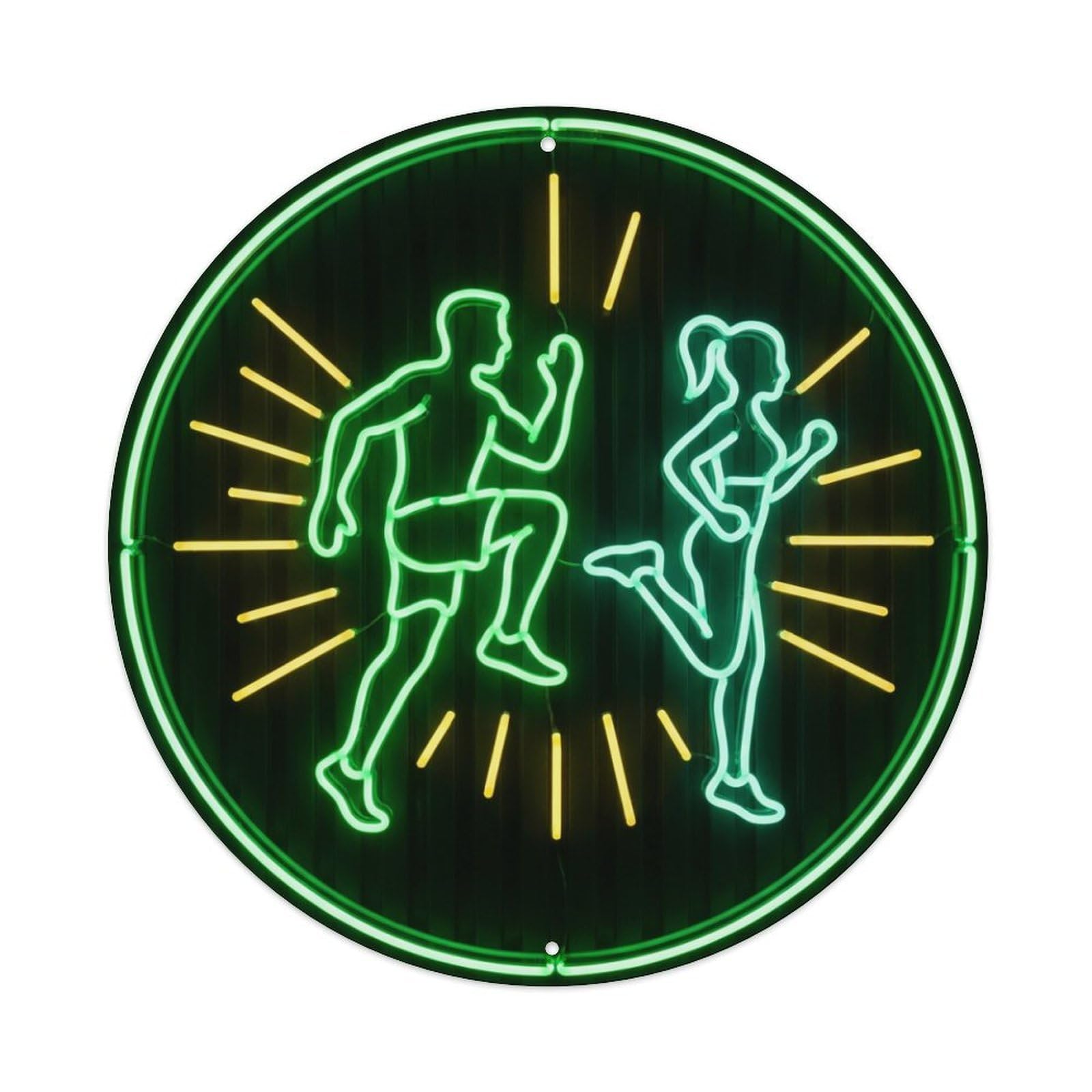 Vintage Faux Neon Gym Retro Bodybuilding Fitness Cardio Metal Tin Sign