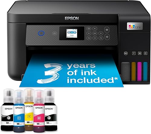 Epson EcoTank ET-2850 A4 Multifunction Air Print and Wi-Fi Ink Tank Printer with double sided printing, Up To 3 Years Of Ink Included