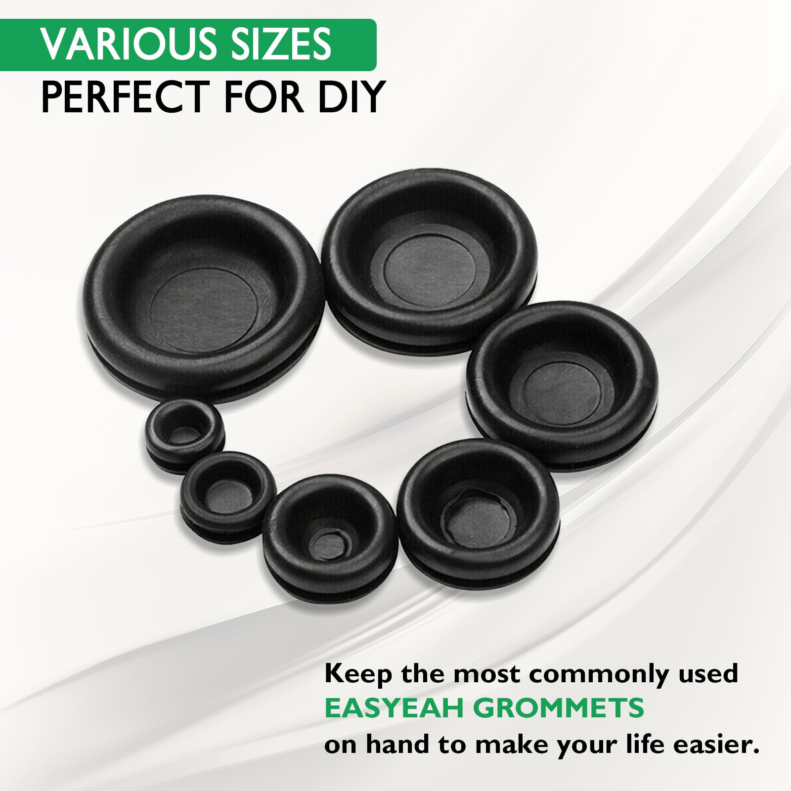 170 Pcs Rubber Grommets - Cable Hole Plugs -8