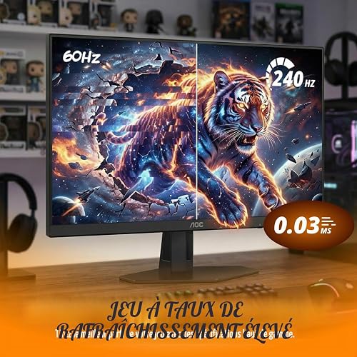 AOC Q27GAZD 27" QD OLED Gaming Monitor, QHD 2560x1440, 240Hz 0.03ms, 1x HDMI 2.0 x1, 1 Display Port, G-Sync Compatible, Console Gaming, Zero Brightness Point - 5