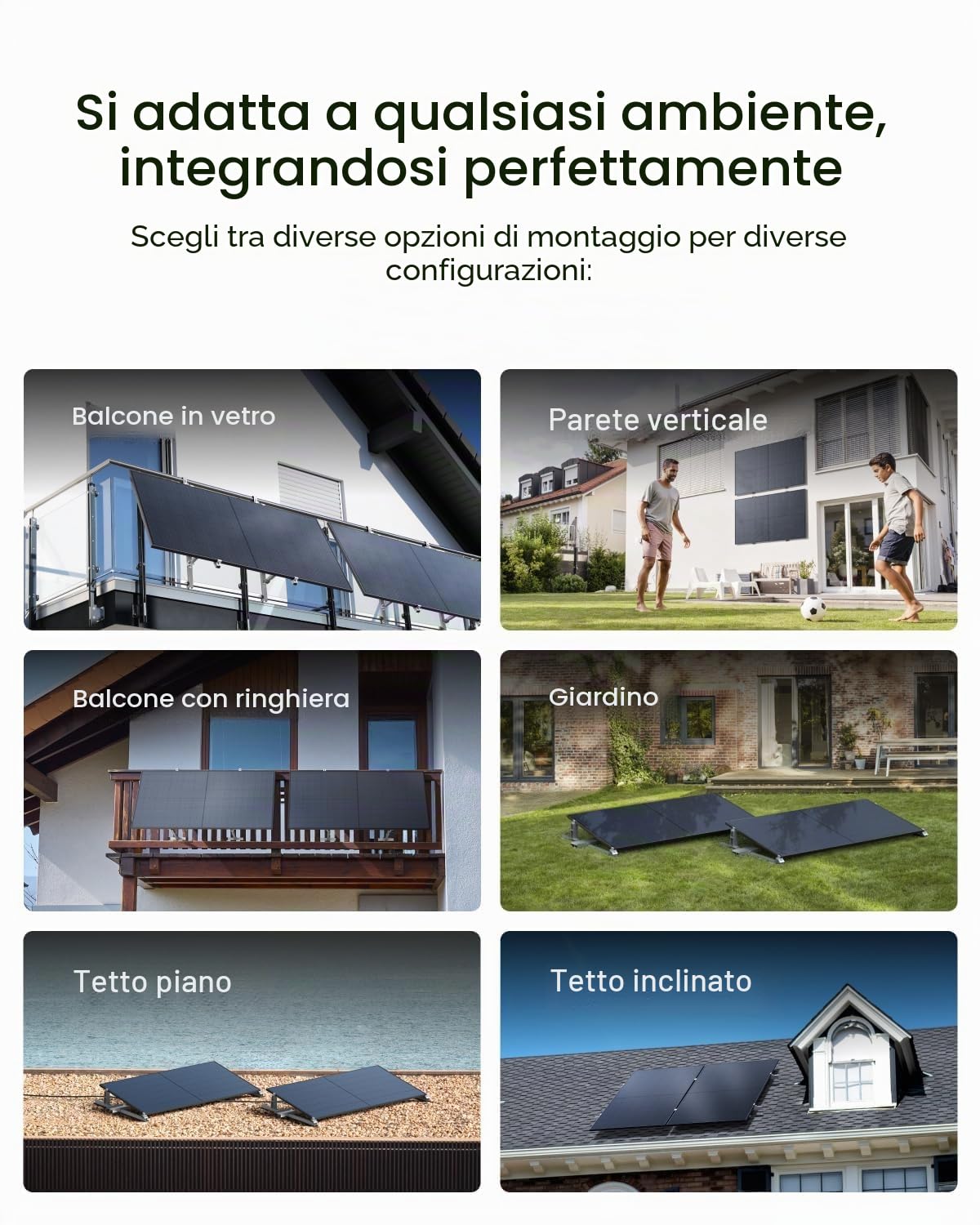 Solarway 880 Wp / 800 W Centrale elettrica da balcone completa – Inverter EcoFlow Stream 800W – Impianto solare completo – Moduli bifacciali Black 440 W & EcoFlow & Accessori