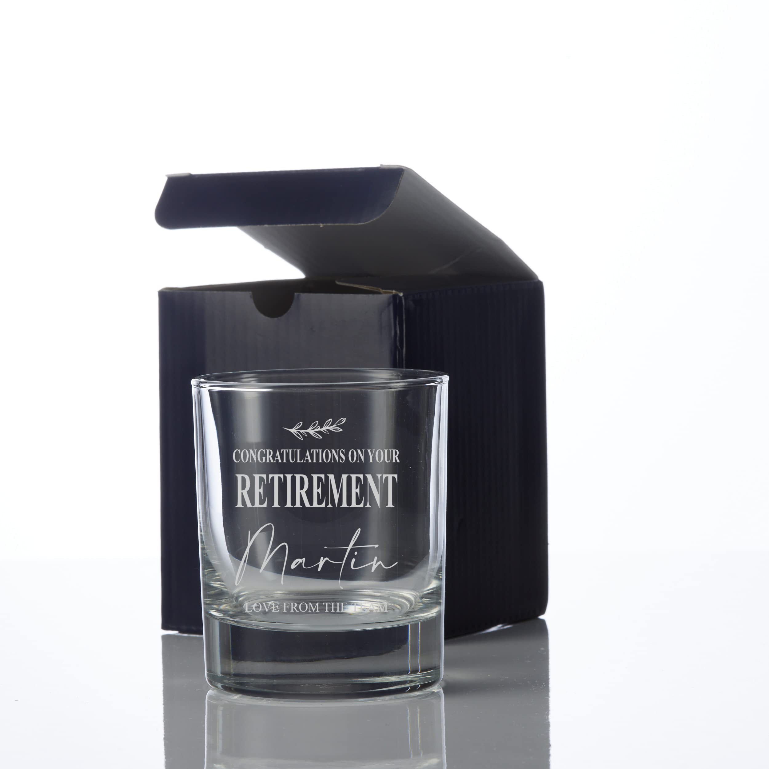 ukgiftstoreonline Engraved Personalised Retirement Whiskey Glass Gift Boxed