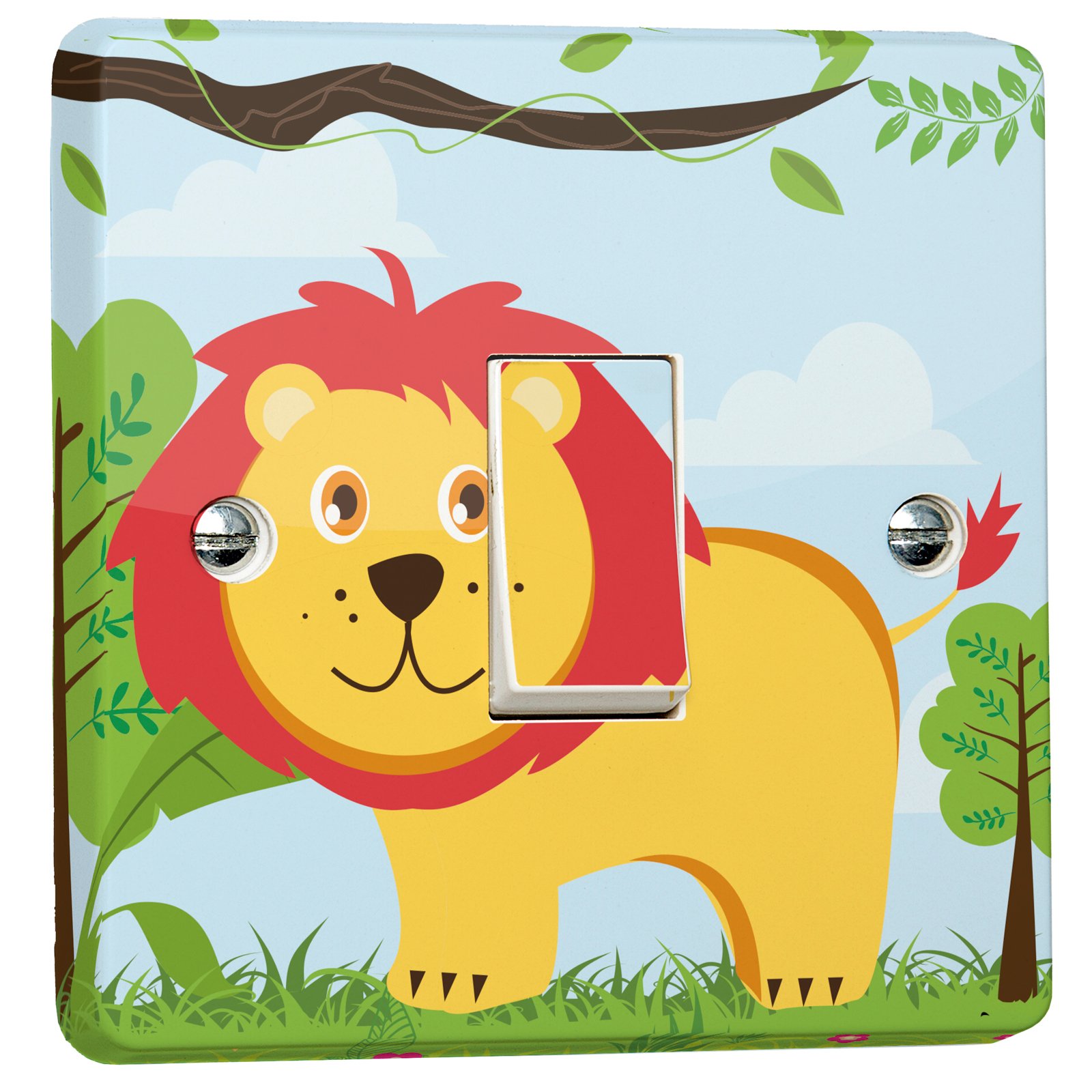 Jungle Lion Light Switch Sticker Skin for Crabtree 4070 1 Way 1 Gang