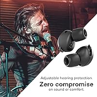 Vista 4 de Adjustable earplugs High Fidelity Musicians Hearing Protection Variable 7-25dB Attenuation Ear Plugs Award Winning Design Concerts, Clubs