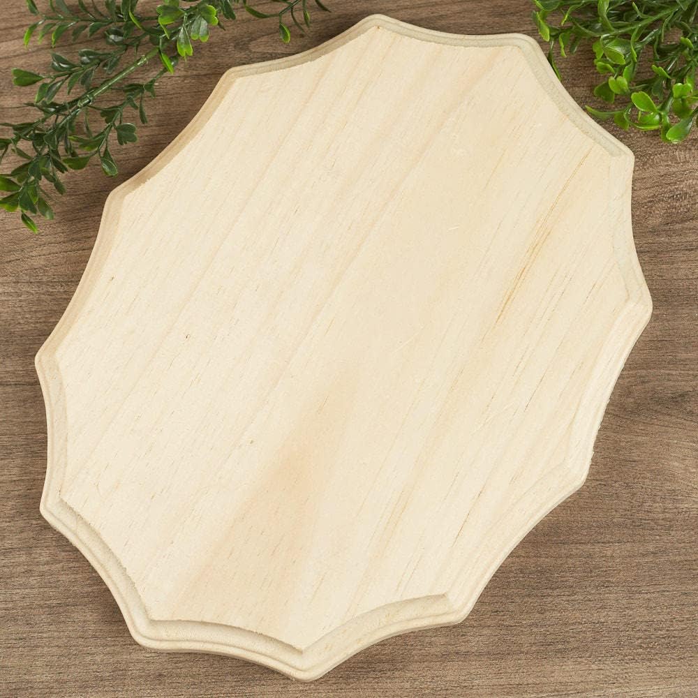Pack of 4 Unfinished Wood French Oval Plaques from Factory Direct Craft - Blank Wooden French Oval Signs for DIY Crafts and Projects (11 H x 9 W)
