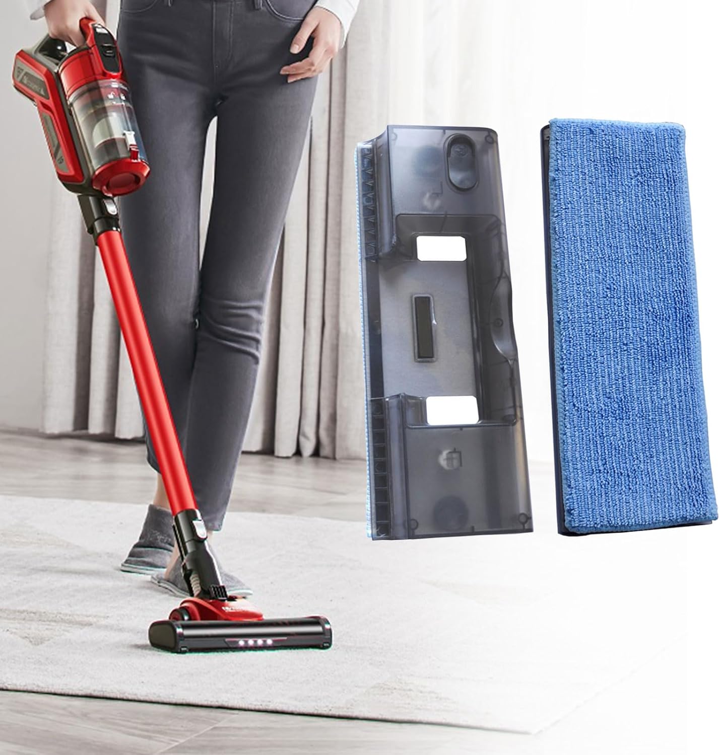 Water Container With Mop Cloth For P11/P11 Combo/U11 Handheld Vacuum Replacement Attachment Part Washable Microfiber Vacuum Mop Pad