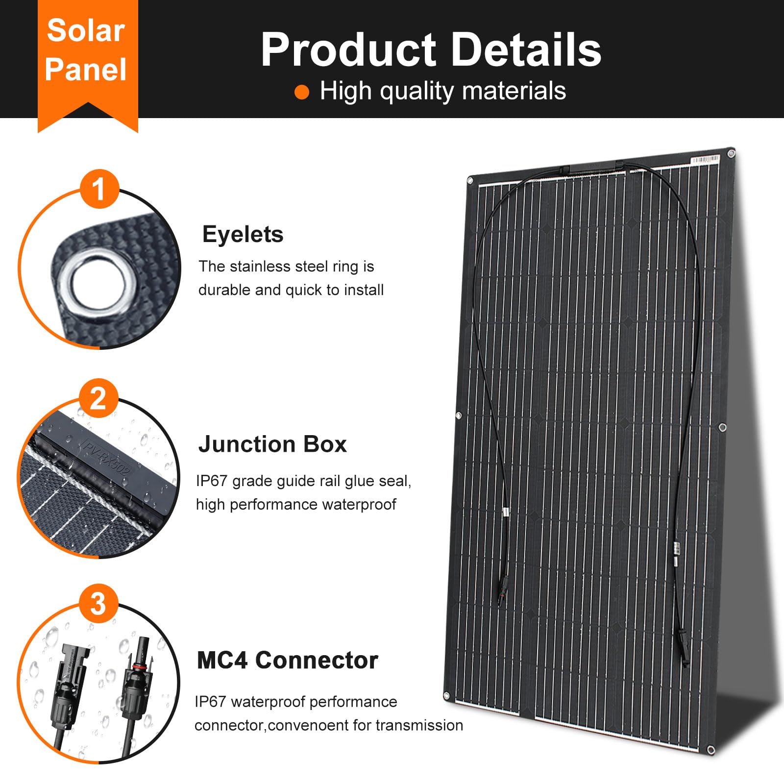 Pannello solare monocristallino flessibile ETFE 100W pannello solare etfe per alimentazione indipendente dalla rete