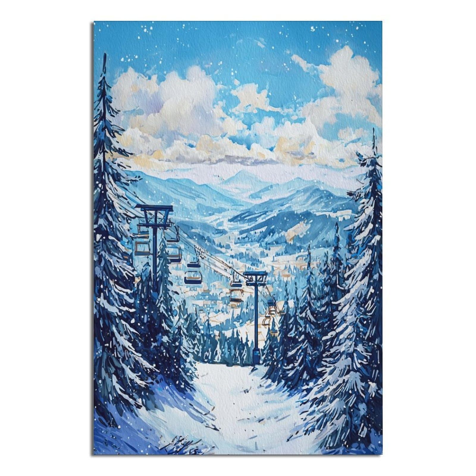 Whistler Ski Posters 20x30inch(50x75cm) Vintage Watercolor Canvas Art