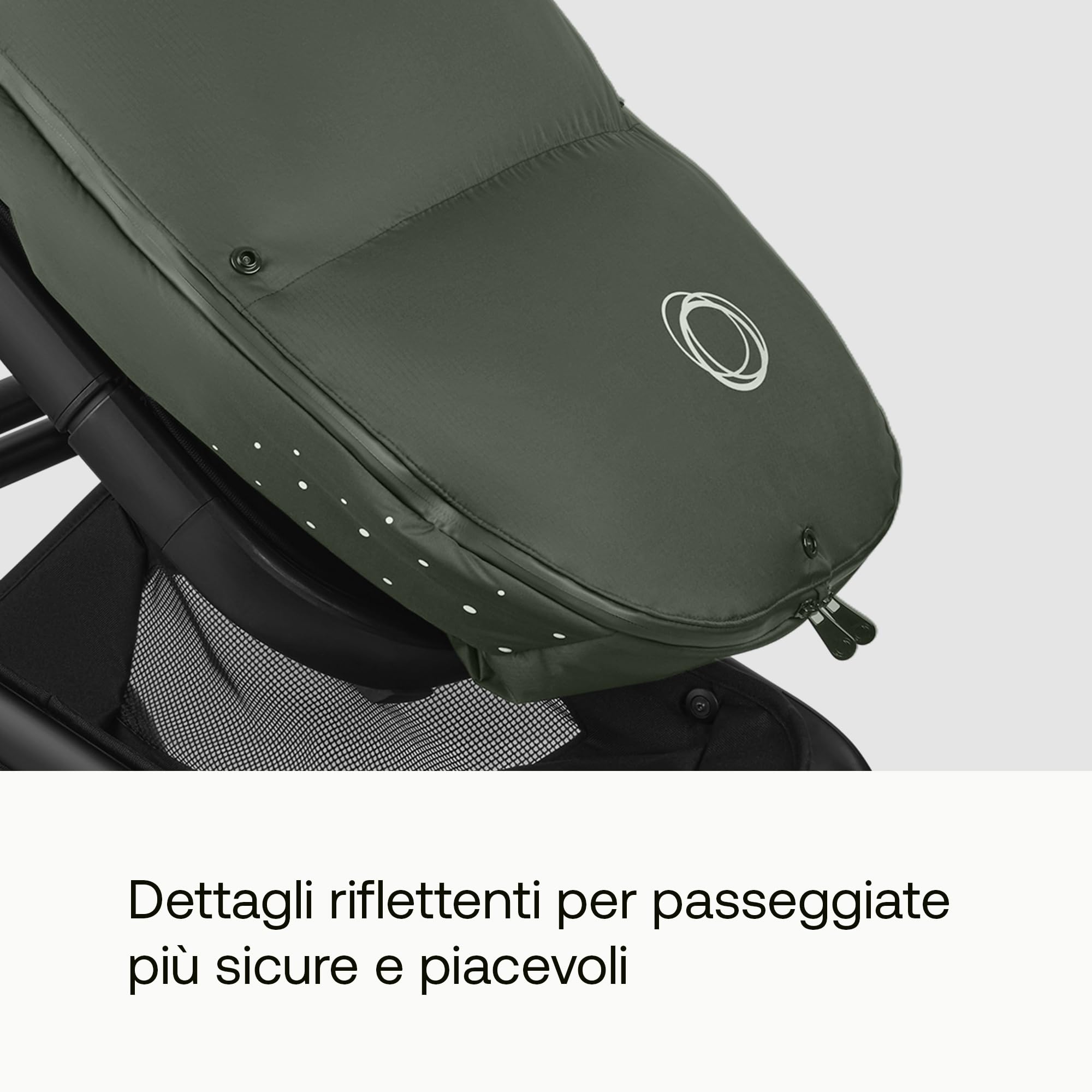 Bugaboo Thermolite Performance Sacco a Pelo da Passeggino o Carrozzina | Inserto Rimovibile, Protezione Scarpe, Cerniere Impermeabili, Imbottitura Calda - Forest Green
