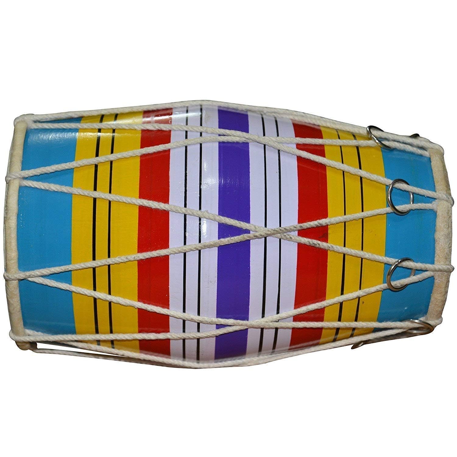 Gosaimusical Dholak (Baby Size) Hand Percussion Drum Wooden Dholak Indian Folk Musical Instrument