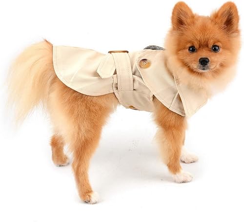 Miniatura 2 de Pet Trench Coat for Small Dogs Girl Boy Windproof Fashion Western Jacket Belted Outerwear Autumn Winter Dog Clothes for Puppy Chihuahua Azul
